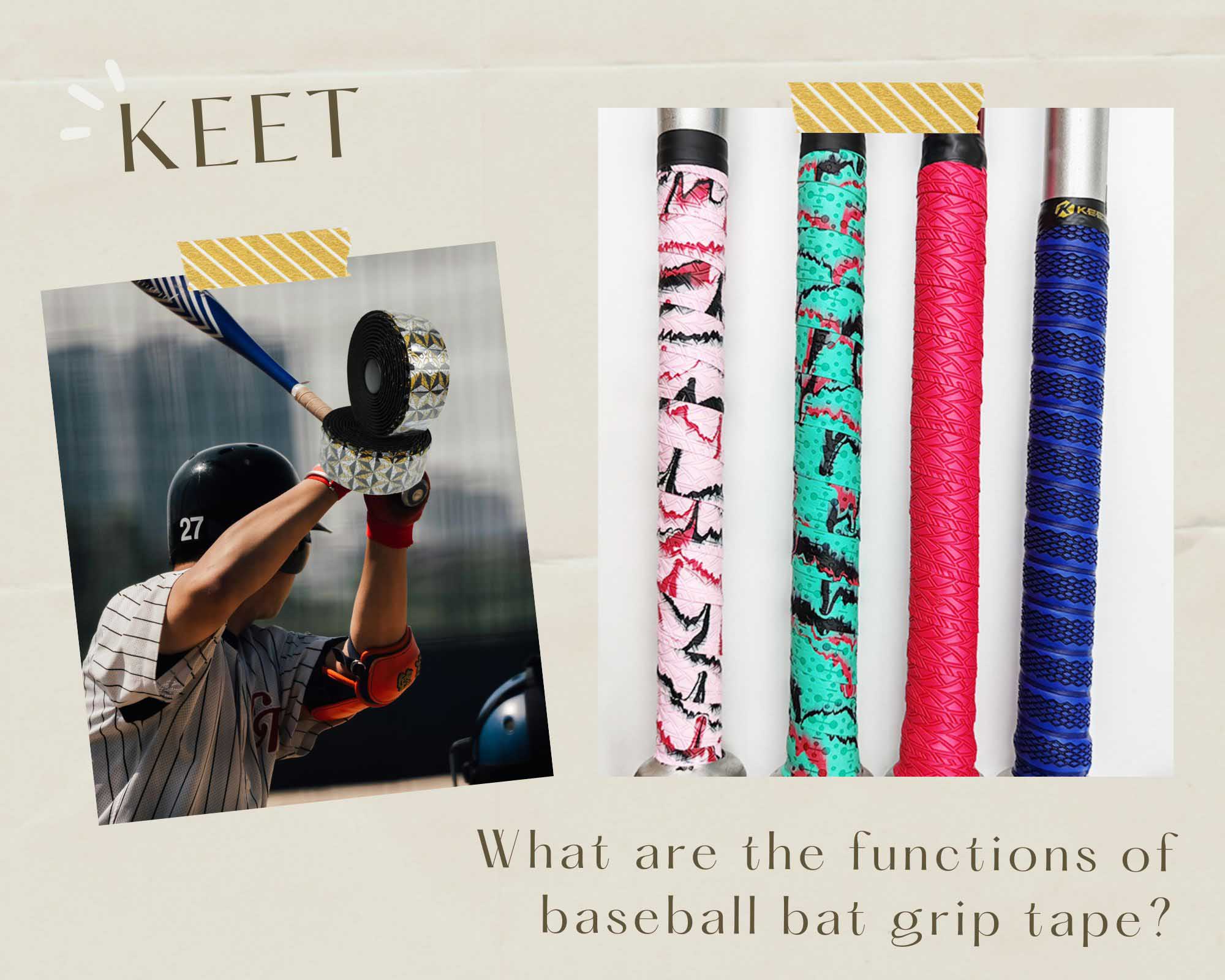 What are the functions of baseball bat grip tape?