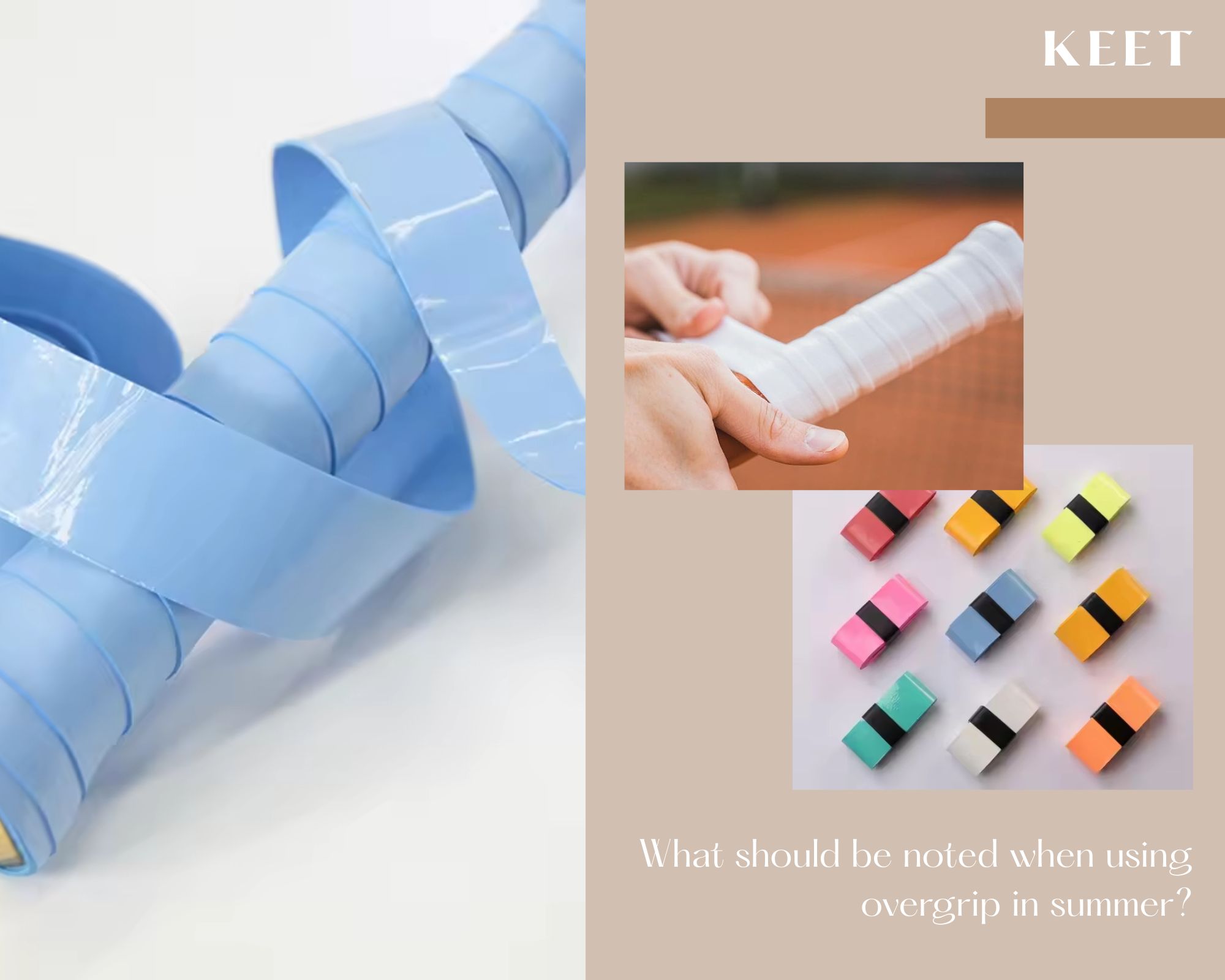What should be noted when using overgrip in summer?