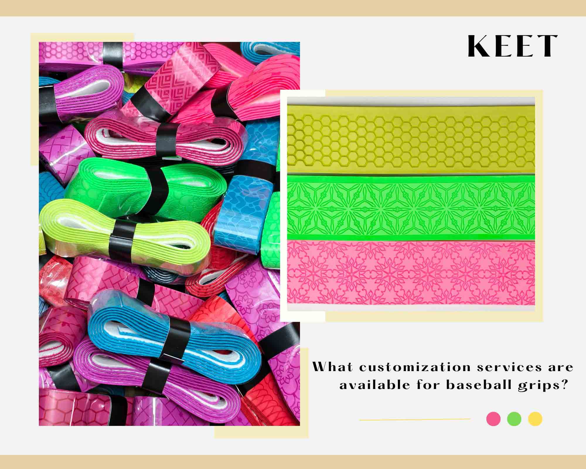 What customization services are available for baseball grip tapes?