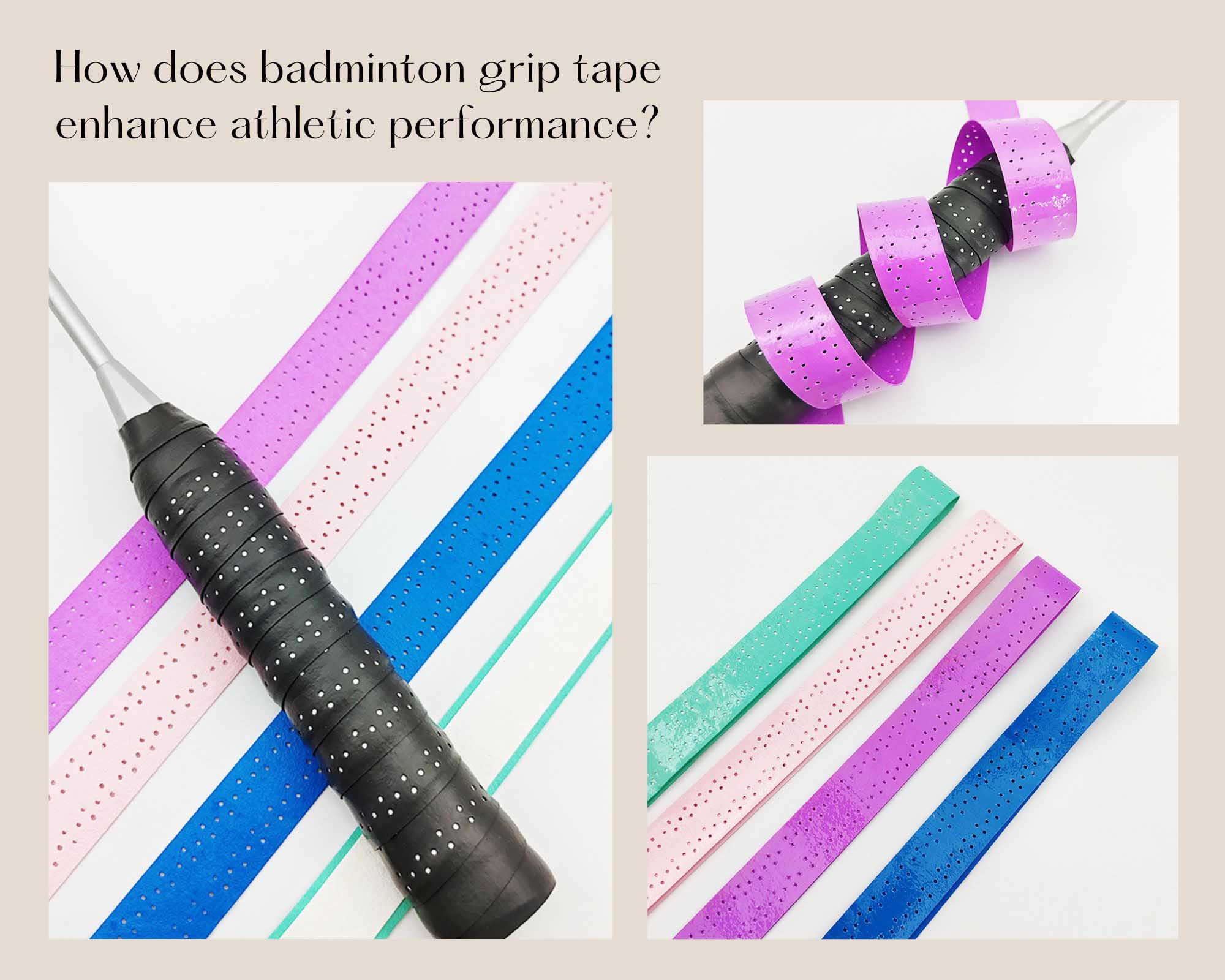 How does badminton grip tape enhance athletic performance?