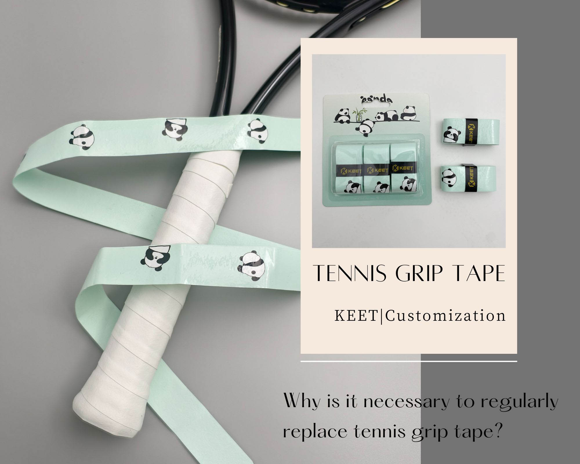 Why is it necessary to regularly replace tennis grip tape?