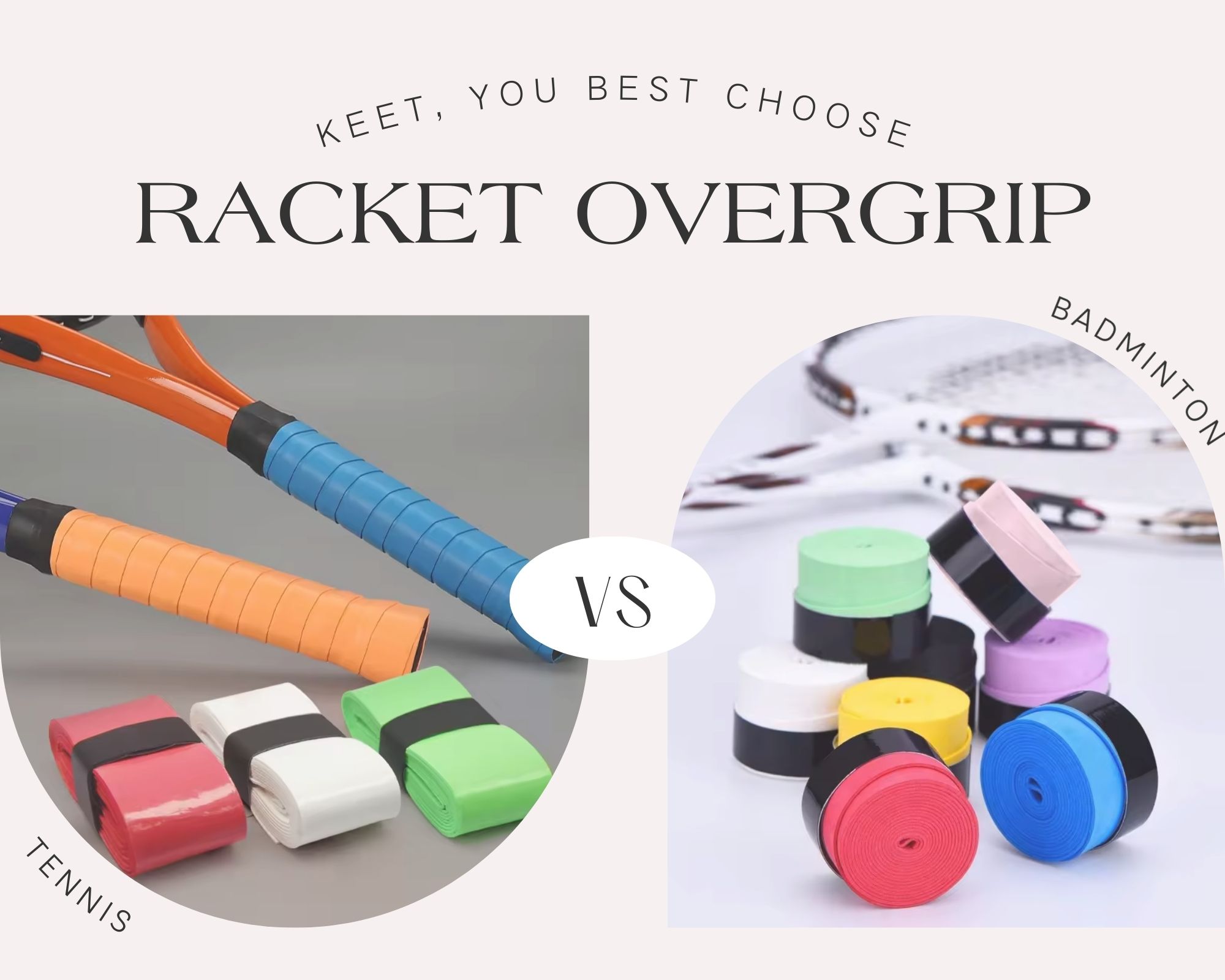 What are the differences between the tennis overgrips and badminton overgrips?