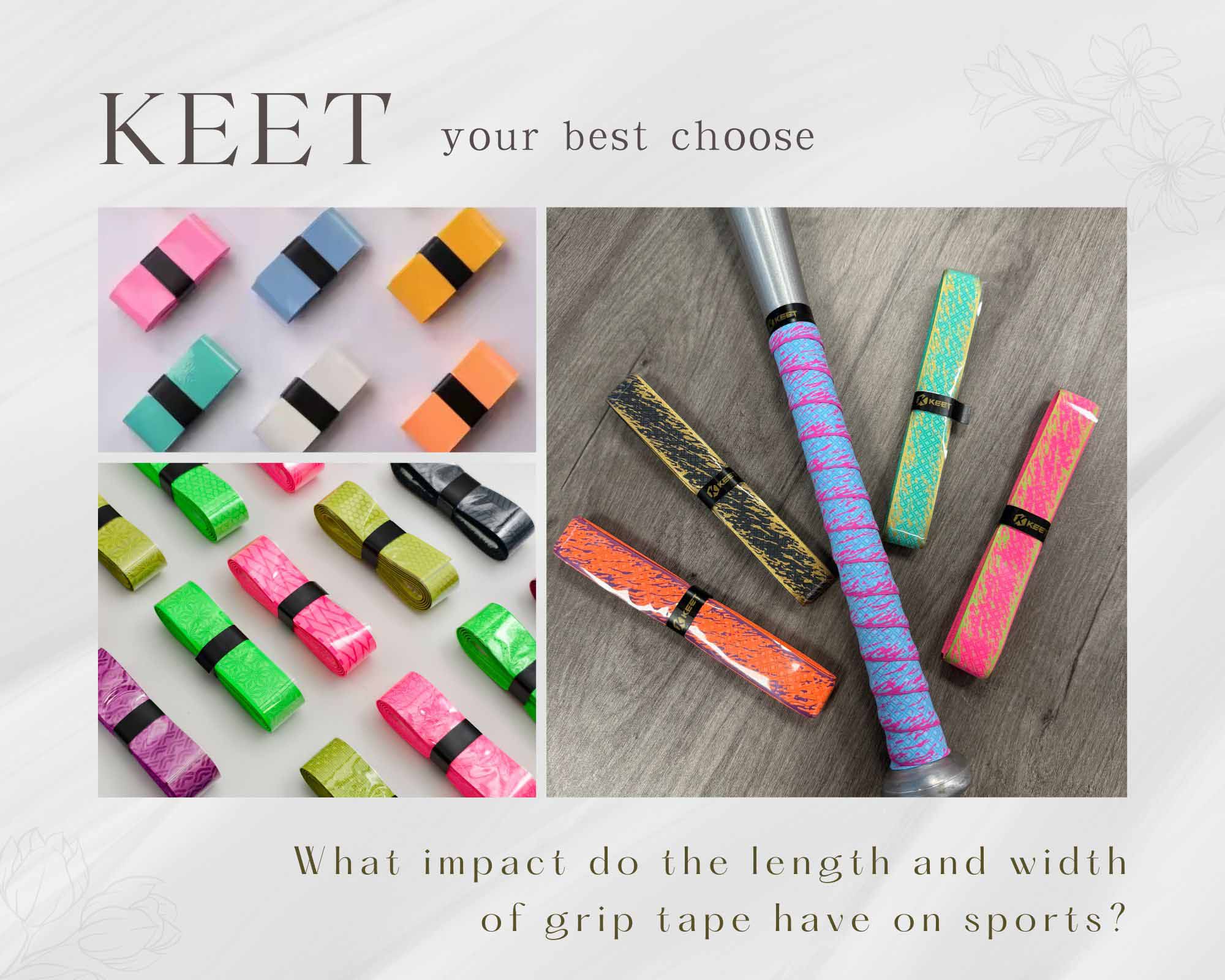 What impact do the length and width of grip tape have on sports?