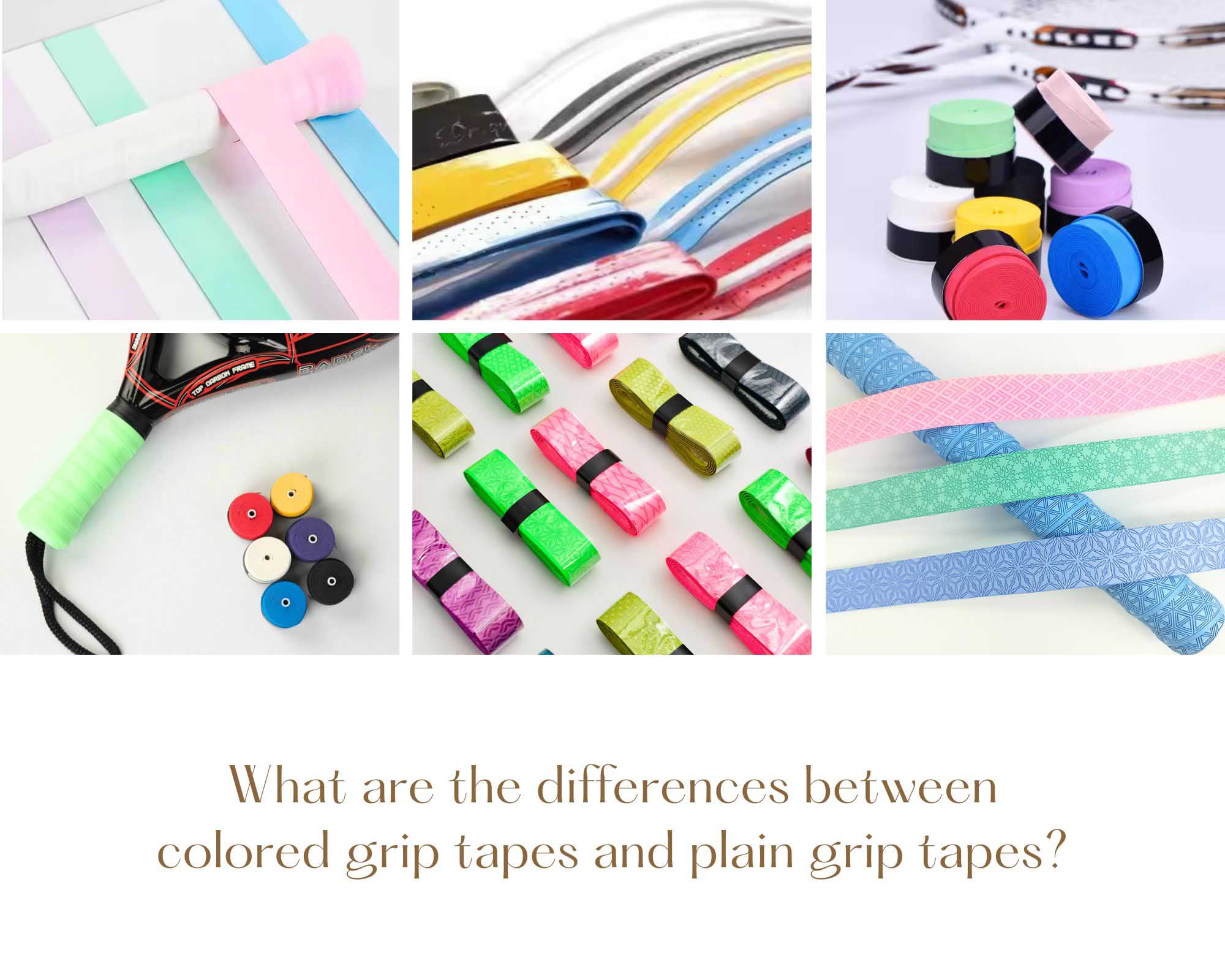 What are the differences between colored grip tapes and plain grip tapes?