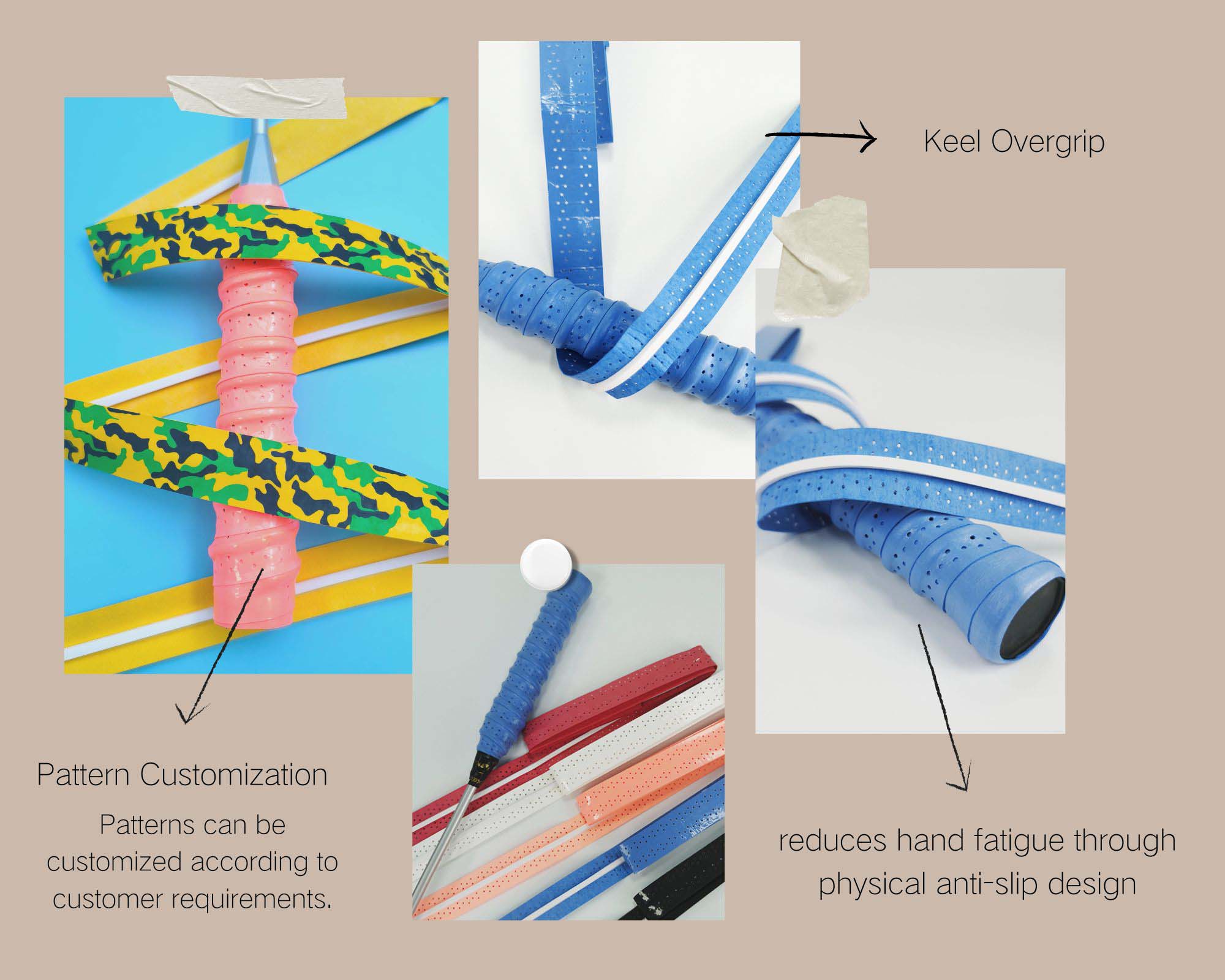 Perforated Keel Customized Pattern Badminton Grip Tape